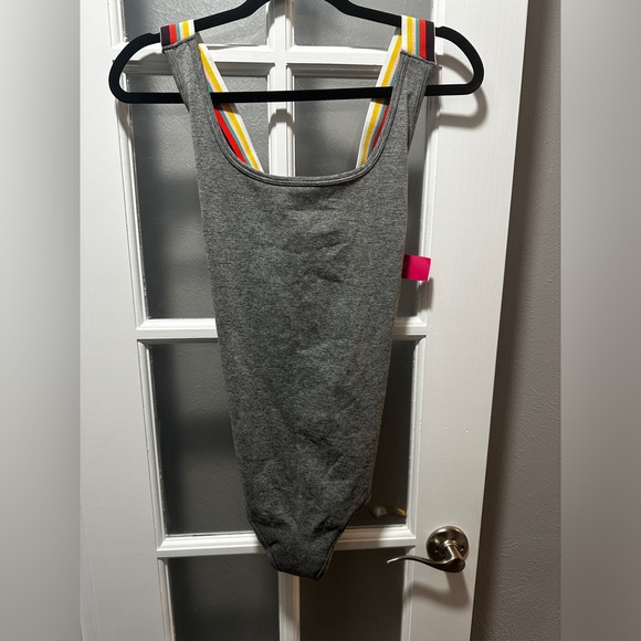 Xhilaration Tops - NWT Xhilaration Gray Thong Style Bodysuit